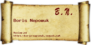 Boris Nepomuk névjegykártya